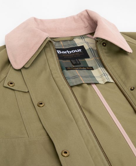Barbour Cropped Beadnell Casual Jacket — Bleached Olive