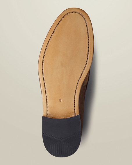 Charles Tyrwhitt Suede Penny Loafers — Tobacco Brown