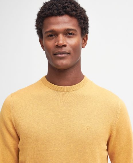 Barbour Pima Cotton Crew Neck Sweater — Honey Gold