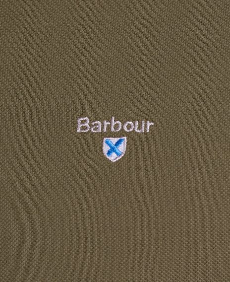 Barbour Tartan Pique Polo Shirt — Army Green