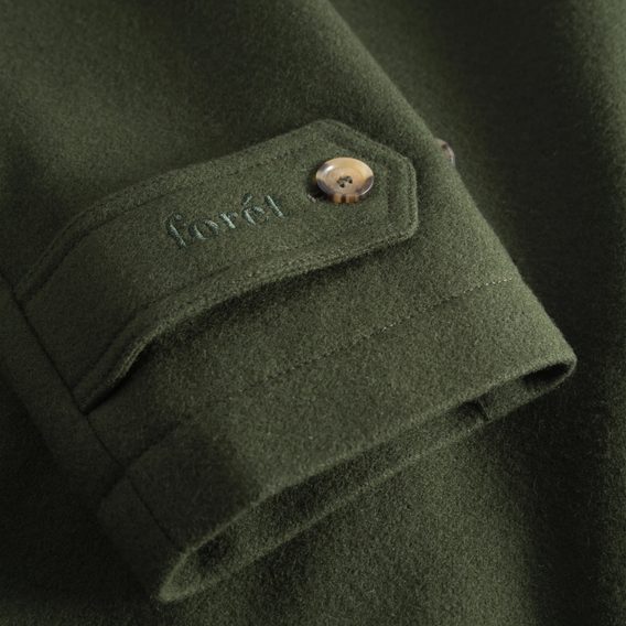 forét Shelter Long Wool Coat — Army