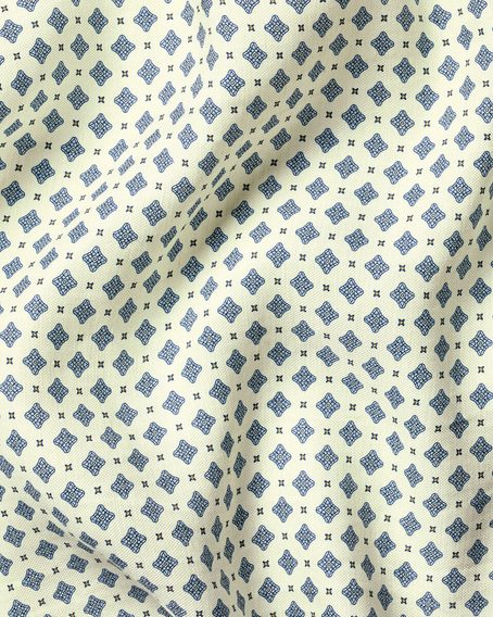 Charles Tyrwhitt Linen/Silk Geo Print Pocket Square — Lemon