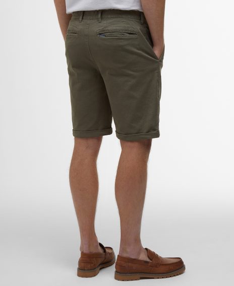 Barbour Washed Twill Chino Shorts — Stone
