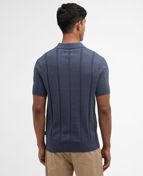 Barbour Wellburn Knitted Polo Shirt — Navy