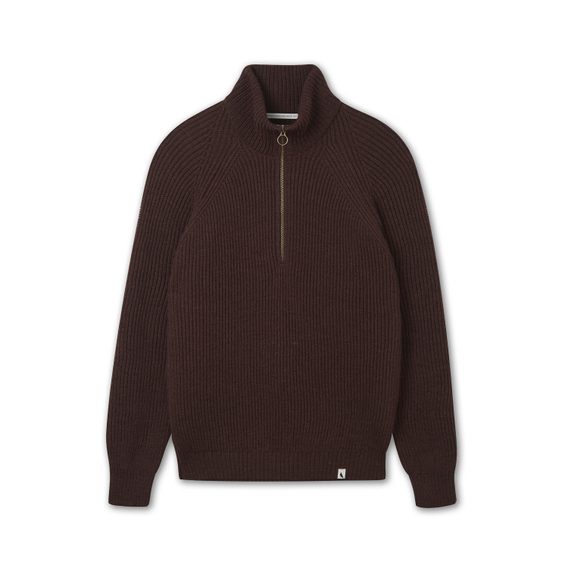 Peregrine Ford Zip Neck Jumper — Shiraz