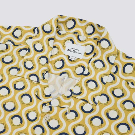 Ben Sherman — Retro Geo Print Shirt — Sunflower