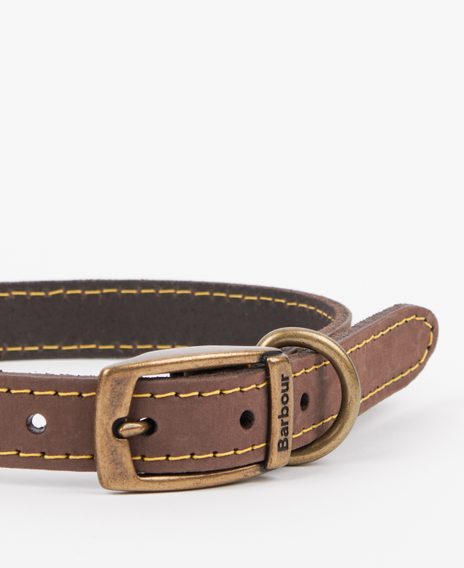 Barbour Leather Dog Collar — Brown