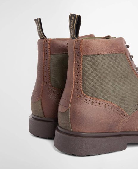 Barbour Barmoor Brogue Boots — Dark Brown