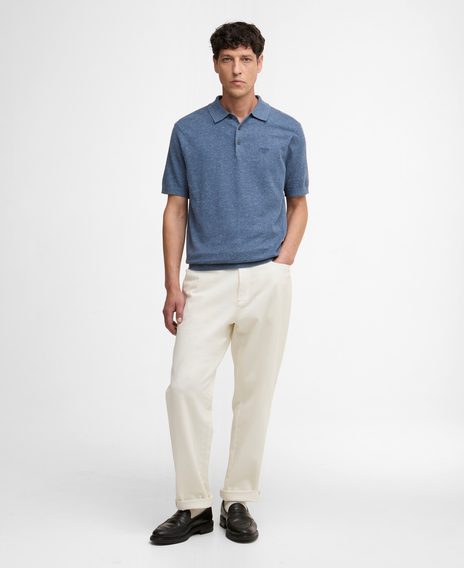 Barbour Muston Linen-Blend Knitted Polo Shirt