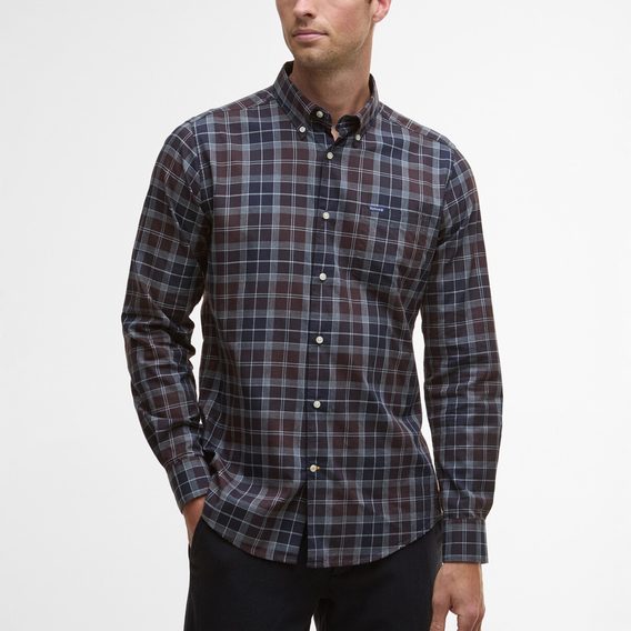 Barbour Wetheram Tailored Long-Sleeved Shirt — Midnight Oak Tartan