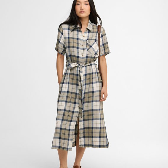 Barbour Fern Midi Dress — Dress Navy Tartan