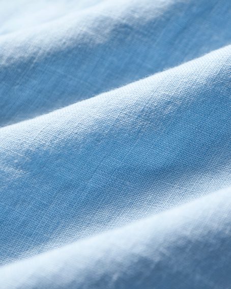 Portuguese Flannel Linen Camp Collar — Sky