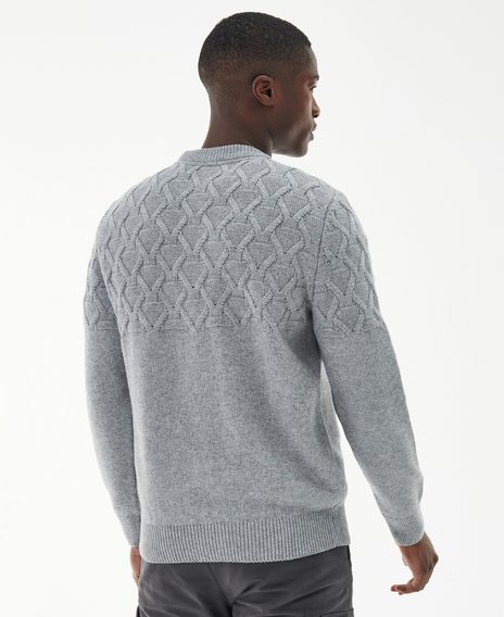 Barbour International Cable Knitted Jumper — Grey Marl