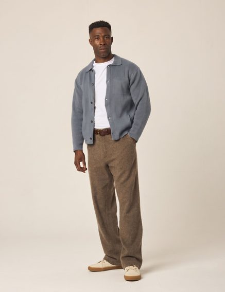 Peregrine Compton Knitted Shirt — Washed Denim