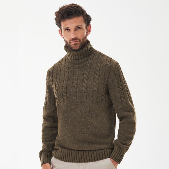 Barbour Duffle Knitted Jumper — Willow Green