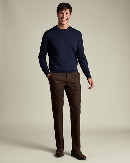 Charles Tyrwhitt Ultimate Non-Iron Chinos — Chocolate Brown