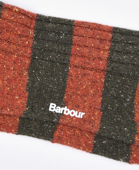Barbour Houghton Stripe Socks — Burnt Orange