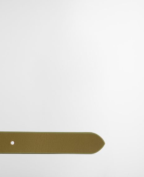 Barbour Allanton Leather Belt — Bleached Olive