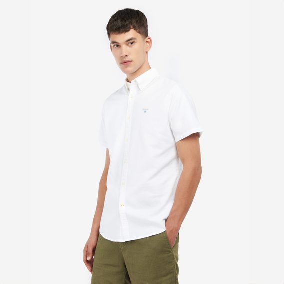 Barbour Oxford Short Sleeve Tailored Shirt — Classic White