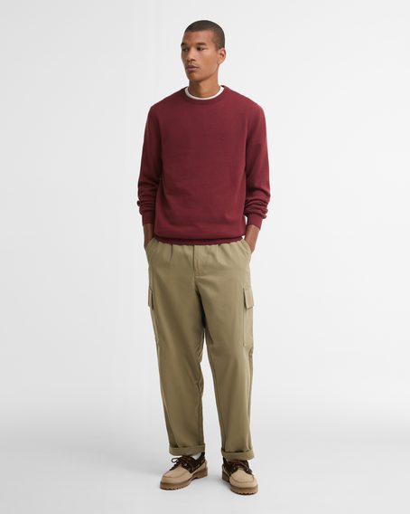 Barbour Pima Cotton Crew Neck Sweater — Brick Red