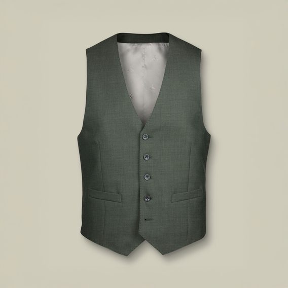 Charles Tyrwhitt Ultimate Performance Sharkskin Waistcoat — Sage Green
