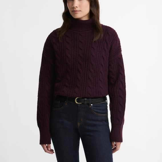 Barbour Agatha Wool Cable Knit Rollneck Jumper