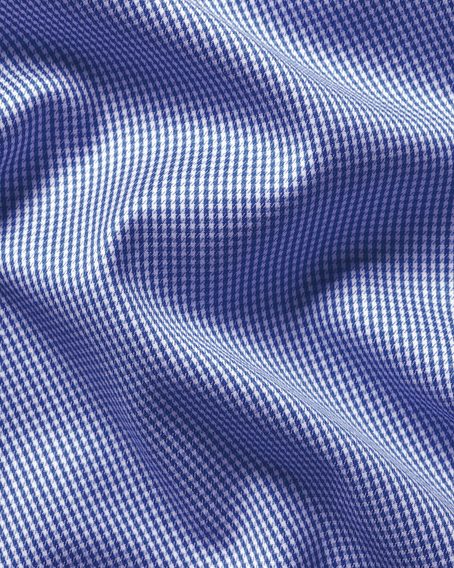 Charles Tyrwhitt Cutaway Collar Non-Iron Puppytooth Shirt — Royal Blue
