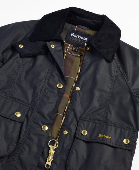 Barbour Cropped Beadnell Waxed Jacket — Black