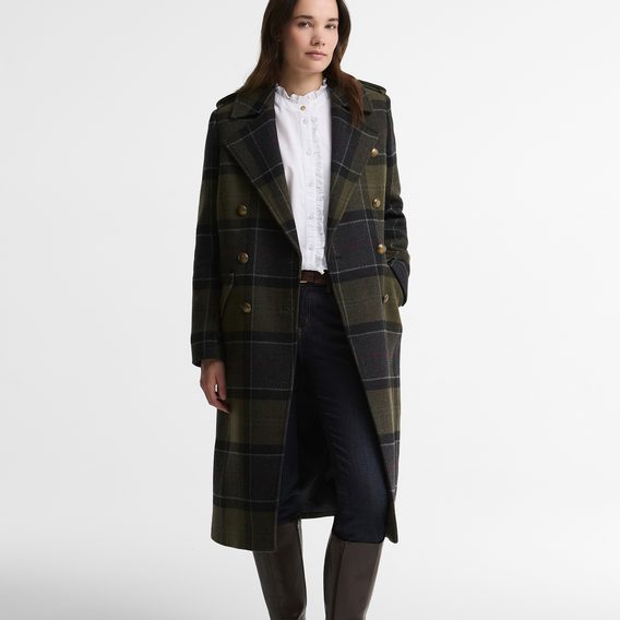 Barbour Cottesmore Checked Wool Coat