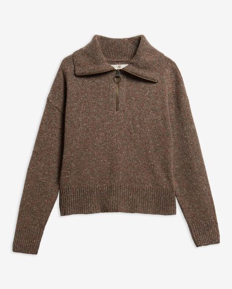 Barbour Lavensdale Half Zip Fleck Yarn Jumper