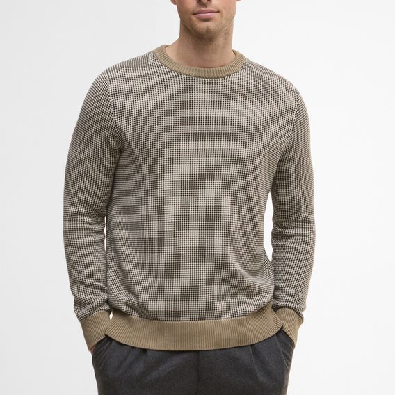 Barbour Wells Crew Neck Jumper — Washed Stone