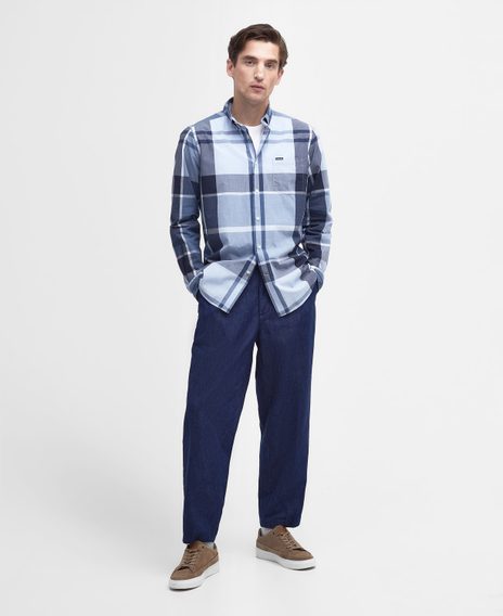 Barbour Harris Tailored Shirt — Deep Blue Tartan