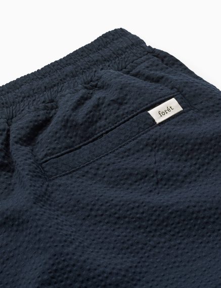 forét Hush Seersucker Shorts — Navy