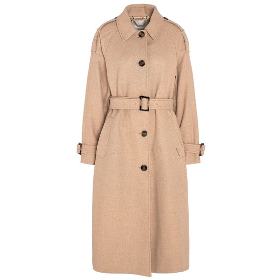 Barbour Alberta Wool Trench Coat — Sepia