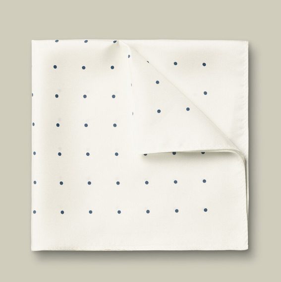 Charles Tyrwhitt Silk Spot Pocket Square — Ivory