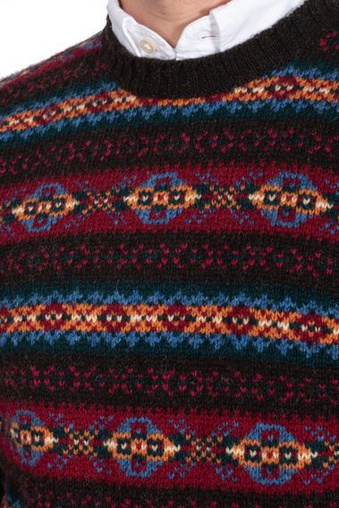 Jamieson's Fair Isle Jumper — Bordeaux