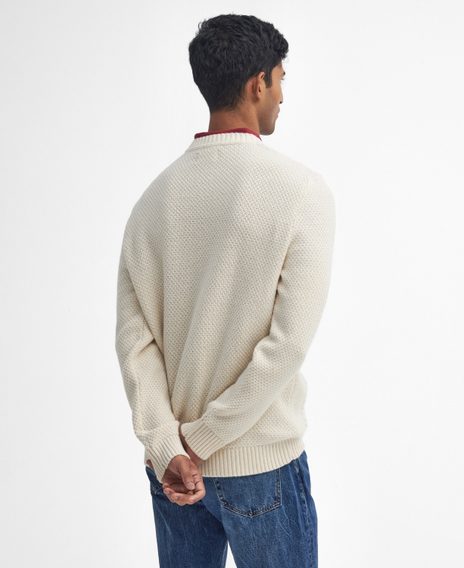 Barbour Casey Cable-Knit Crew Neck Jumper — Whisper White