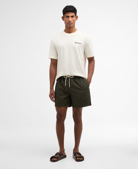 Barbour Water Reactive Tartan Swim Shorts — Olive