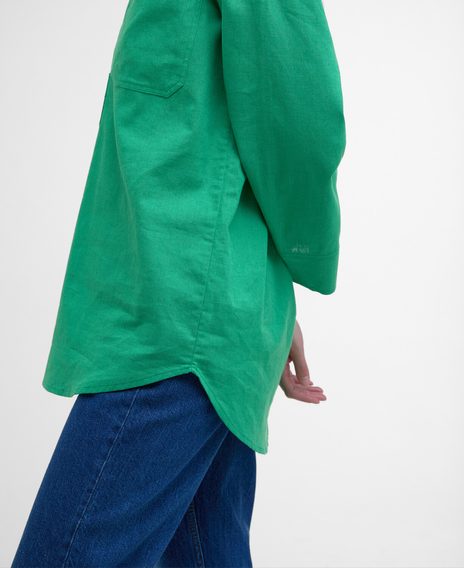 Barbour Cecile Relaxed Tunic Shirt — Kelly Green