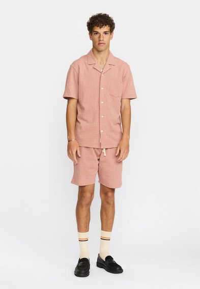 Revolution Jaquard Short-sleeved Cuban Shirt — Orange