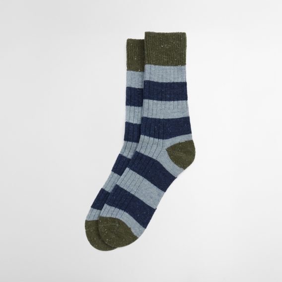 Barbour Houghton Stripe Socks — Blue Stone