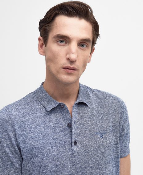 Barbour Buston Knitted Polo Shirt — Chambray