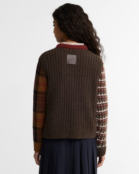 Barbour Ashfort Patchwork Crew Neck Jumper