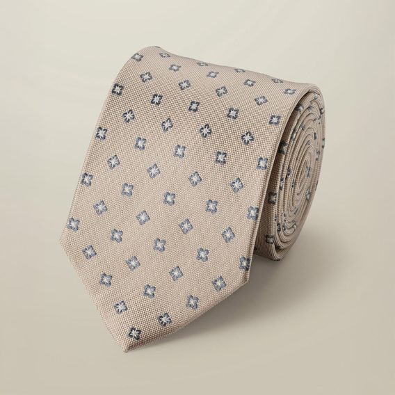 Charles Tyrwhitt Silk Patterned Tie — Ivory
