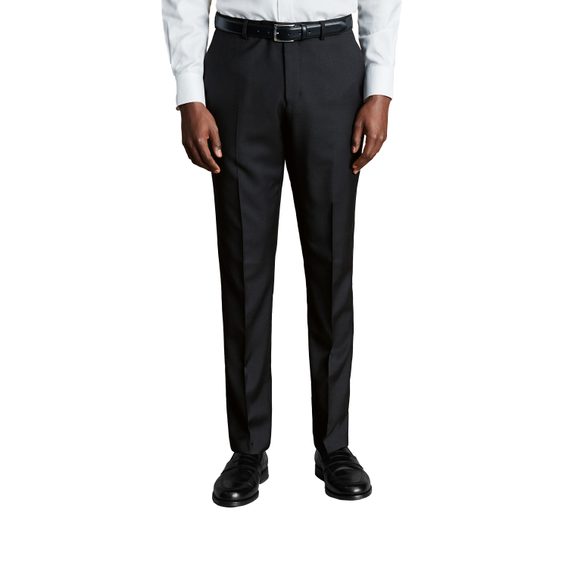 Charles Tyrwhitt Natural Stretch Twill Trousers — Black