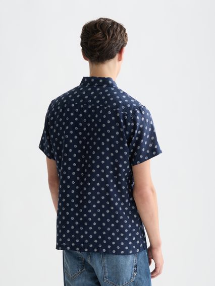 Scotch & Soda — Printed Linen Short-Sleeved Shirt