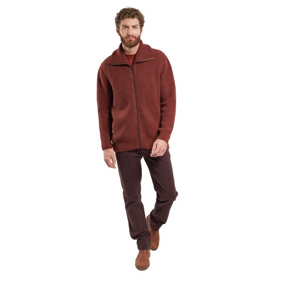 Gentleman Store - Armor Lux Heritage Ribbed Cardigan �?? Deep Paprika - Armor Lux - Cardigany 