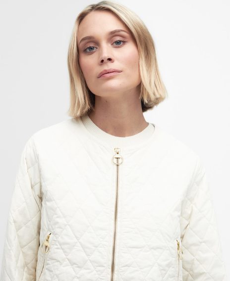 Barbour Caroline Quilted Jacket — Antique White