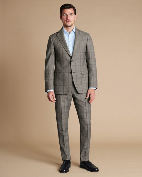 Charles Tyrwhitt Ultimate Performance Check Suit Jacket — Cappuccino