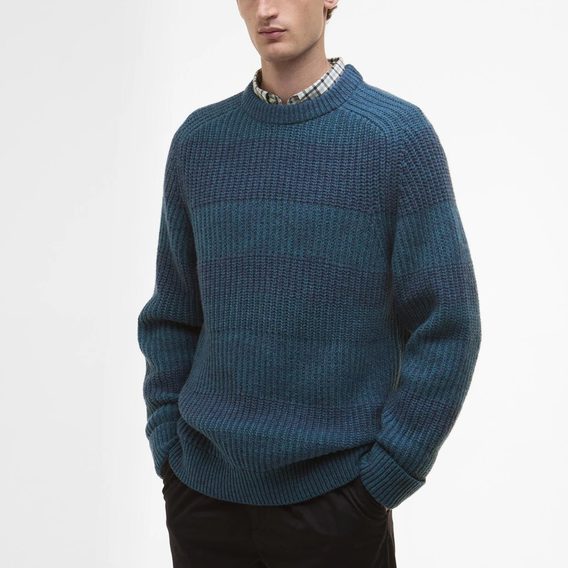 Barbour loves Paul Smith — Saddle Crew Neck Jumper Rosette Blue